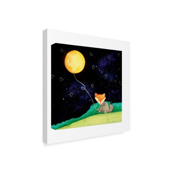 Nicole Dietz 'Fox And The Moon Balloon' Canvas Art,14x14